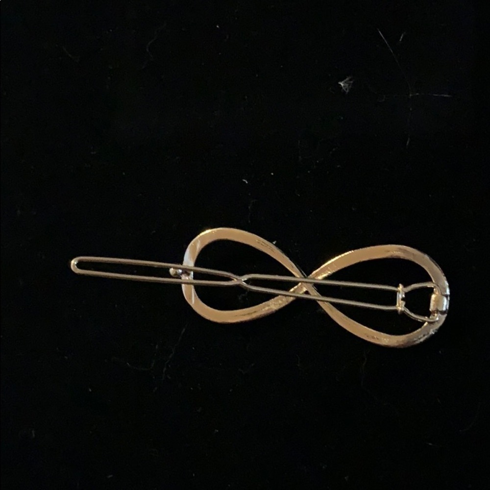 Infinity Shape Gold Color Barrette - Picture 3 of 5